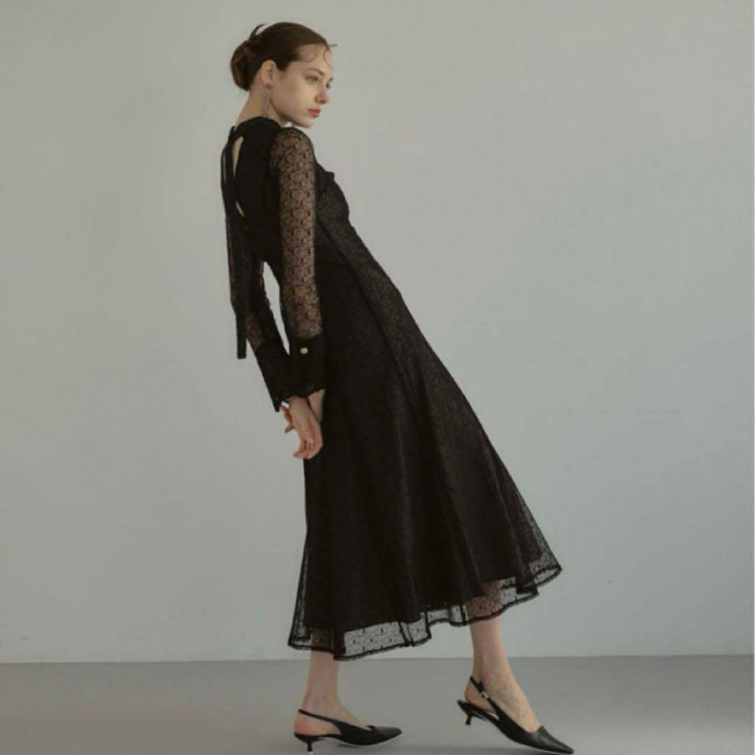 ANDRESD バックオープンジオメトリックドレス