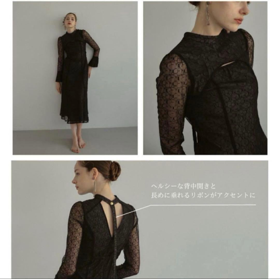 ANDRESD バックオープンジオメトリックドレス