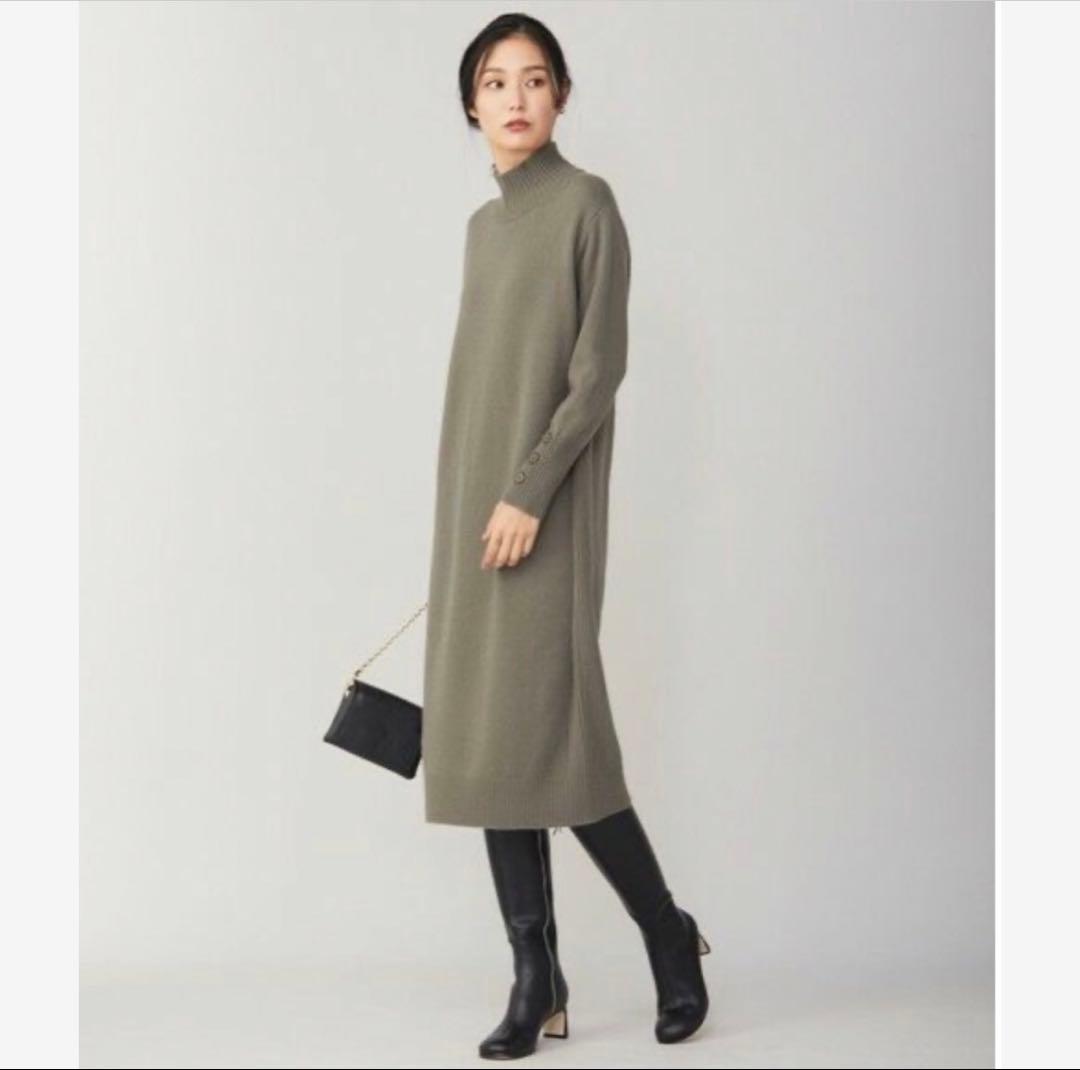 完売　ICB S ソフトカシミヤミックス ハイネックワンピース　¥30,910