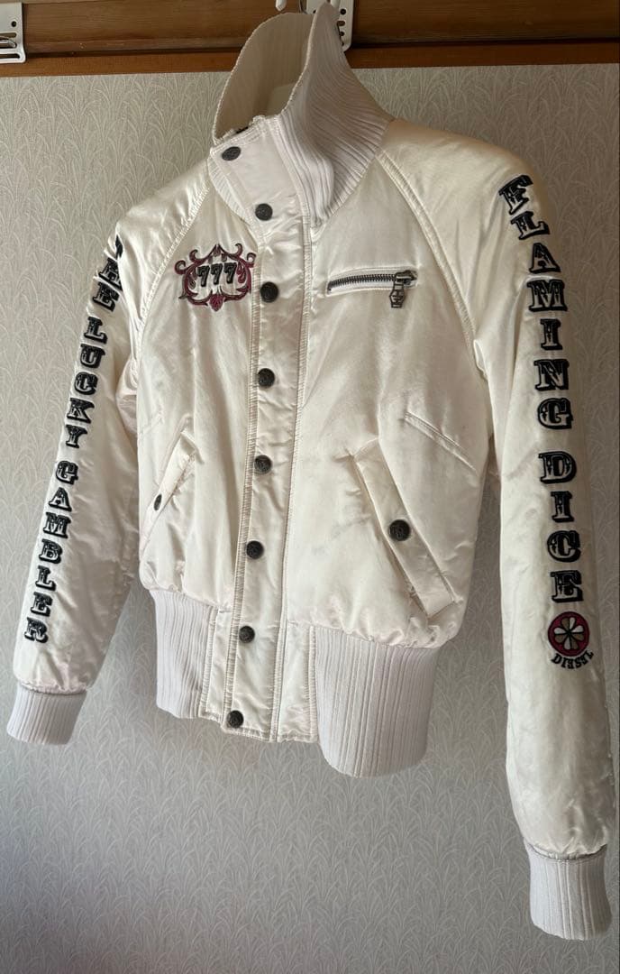 DIESEL Mサイズ(小さめ)スカジャン風サテンジャケット/刺繍/訳あり/レア