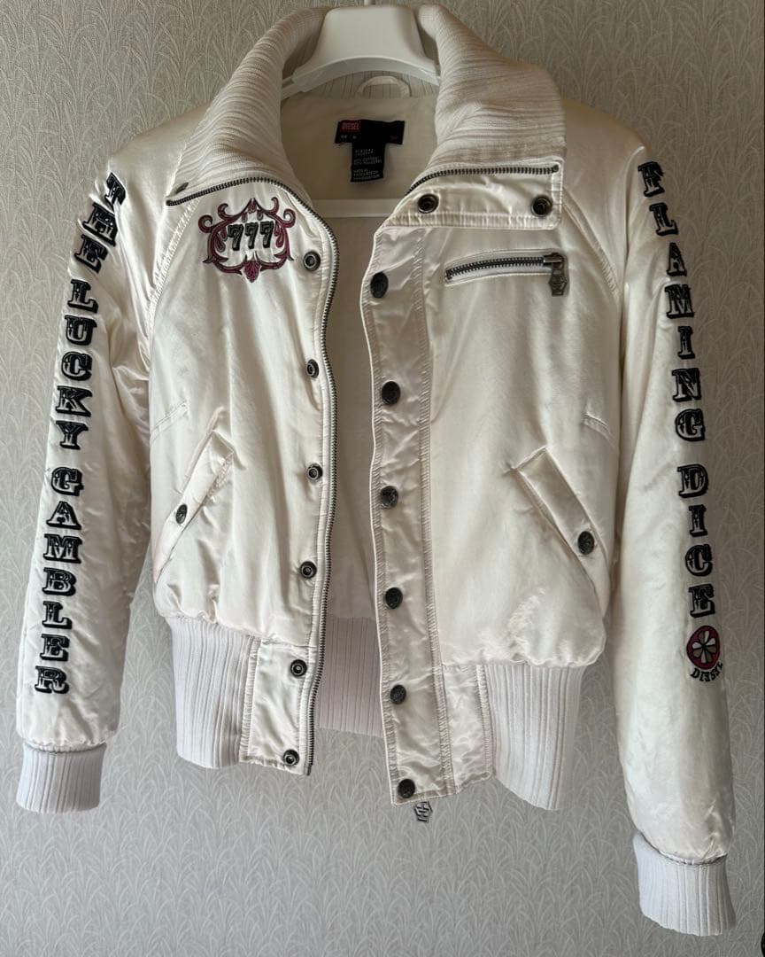 DIESEL Mサイズ(小さめ)スカジャン風サテンジャケット/刺繍/訳あり/レア