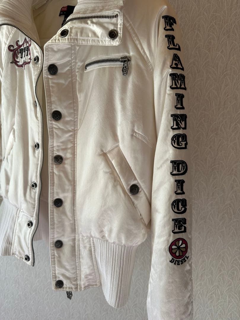 DIESEL Mサイズ(小さめ)スカジャン風サテンジャケット/刺繍/訳あり/レア