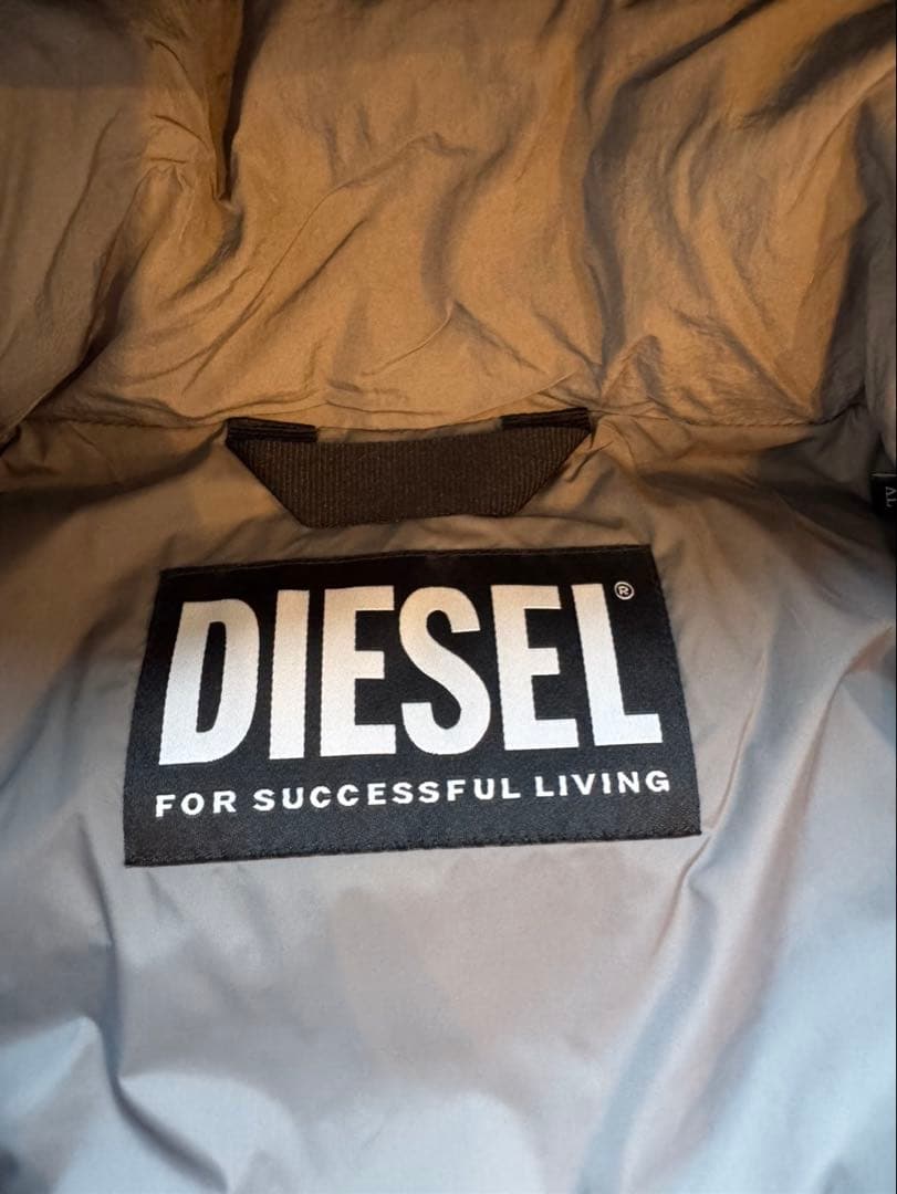 DIESEL W-ROLF-SL-NW XL グレー ダウンベスト