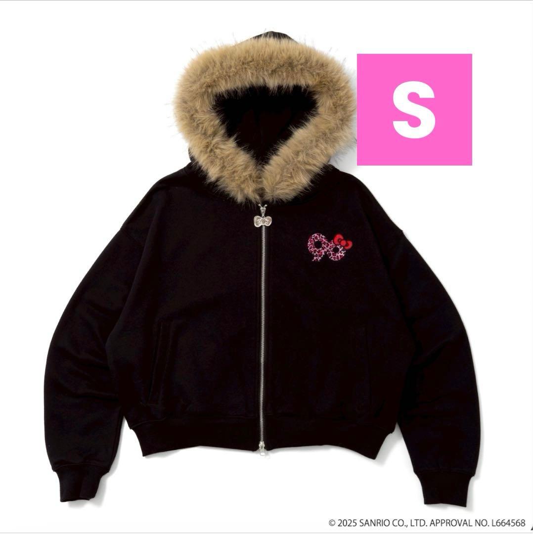 9090 girl×HELLO KITTY Fur Zip Hoodie
