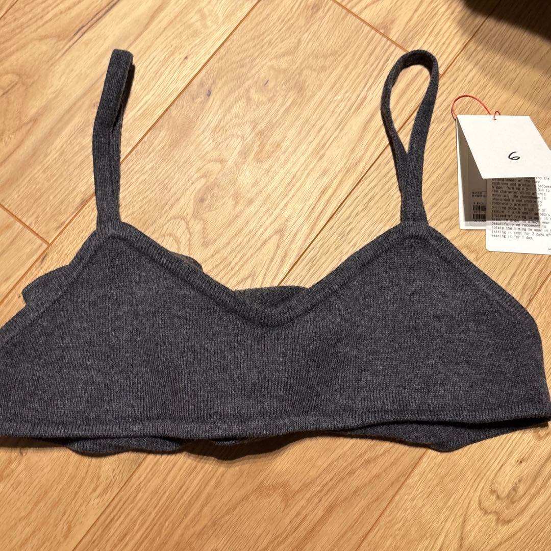 6(ROKU) ウールカシミヤ ブラニット ビスチェ ダークグレー