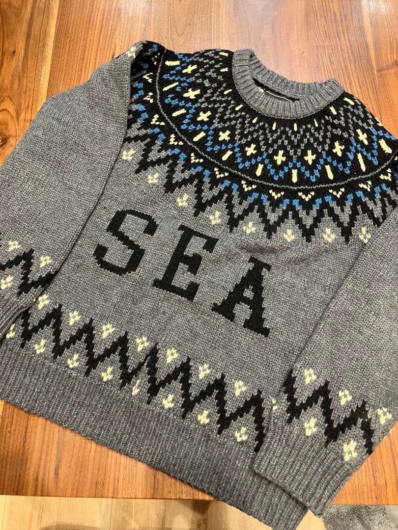 た*き様 WIND AND SEA SEAロゴ ニットセーター XL ウィンダン