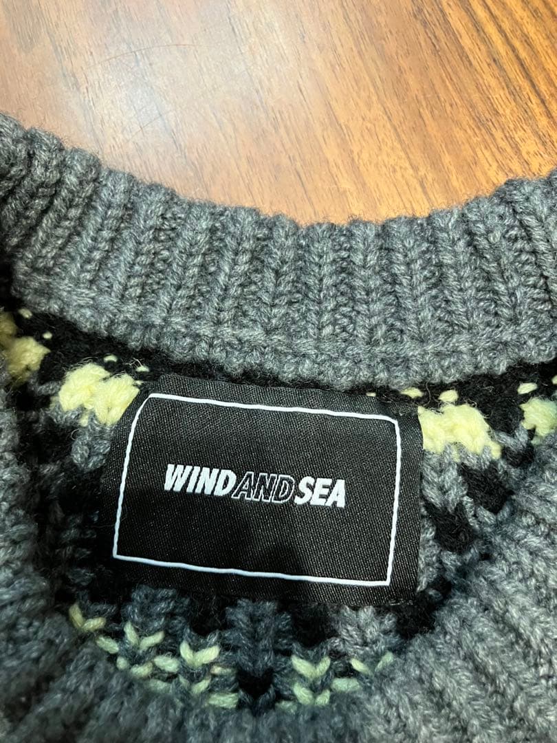 た*き様 WIND AND SEA SEAロゴ ニットセーター XL ウィンダン
