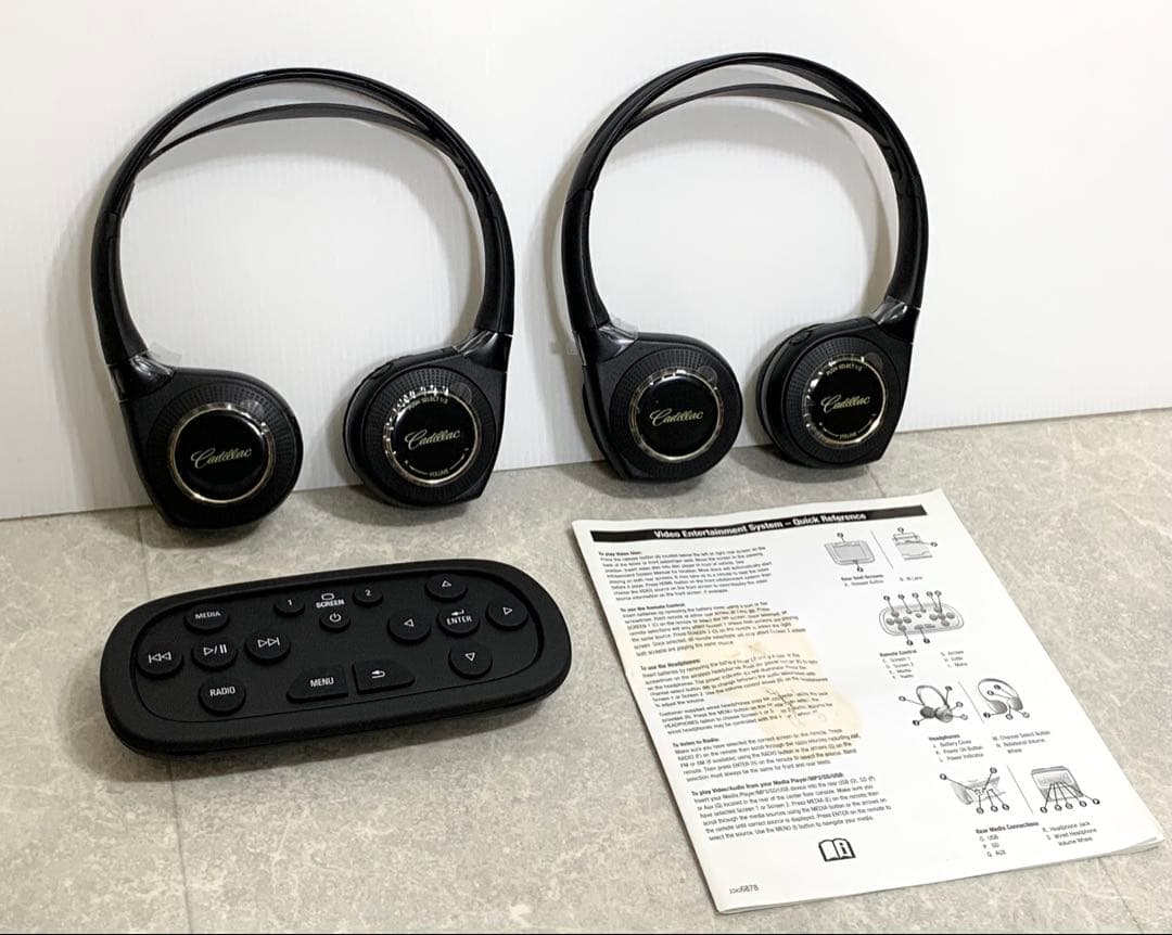 Cadillac ワイヤレスヘッドホン 2台 リモコンセット 23140631