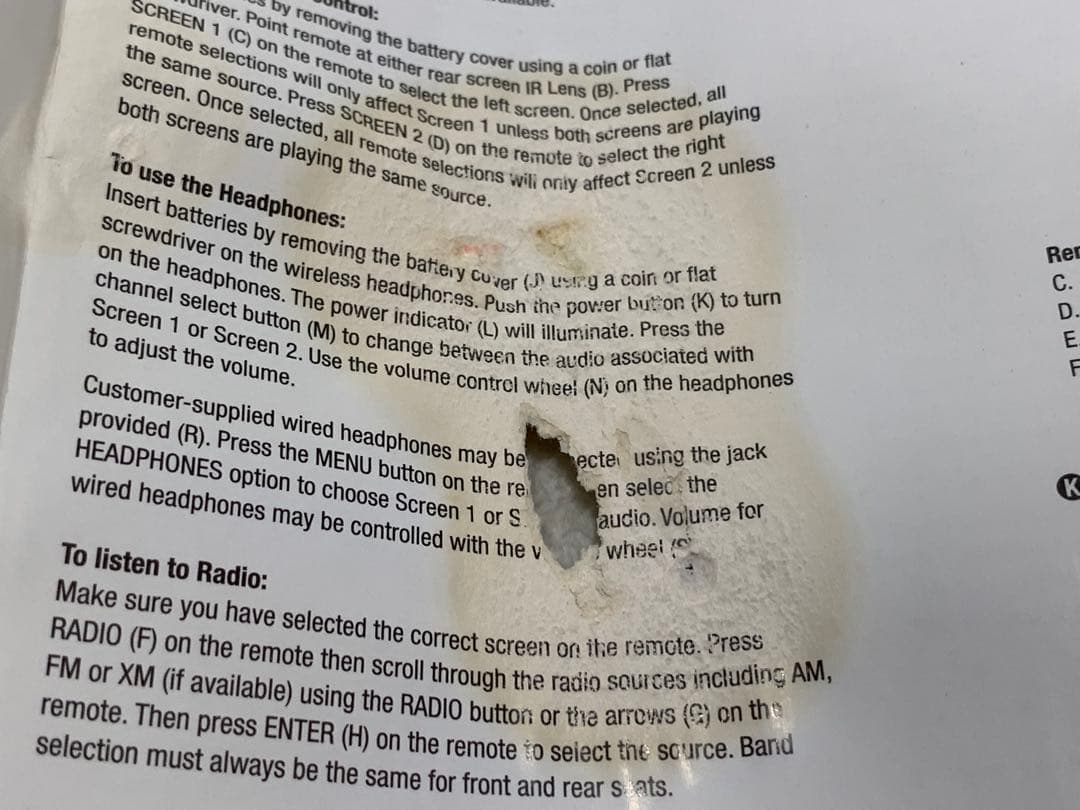 Cadillac ワイヤレスヘッドホン 2台 リモコンセット 23140631