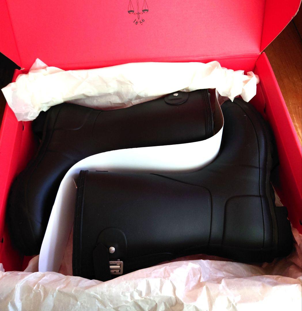 HUNTER レインブーツショート ブラック 39 24.5〜25cm