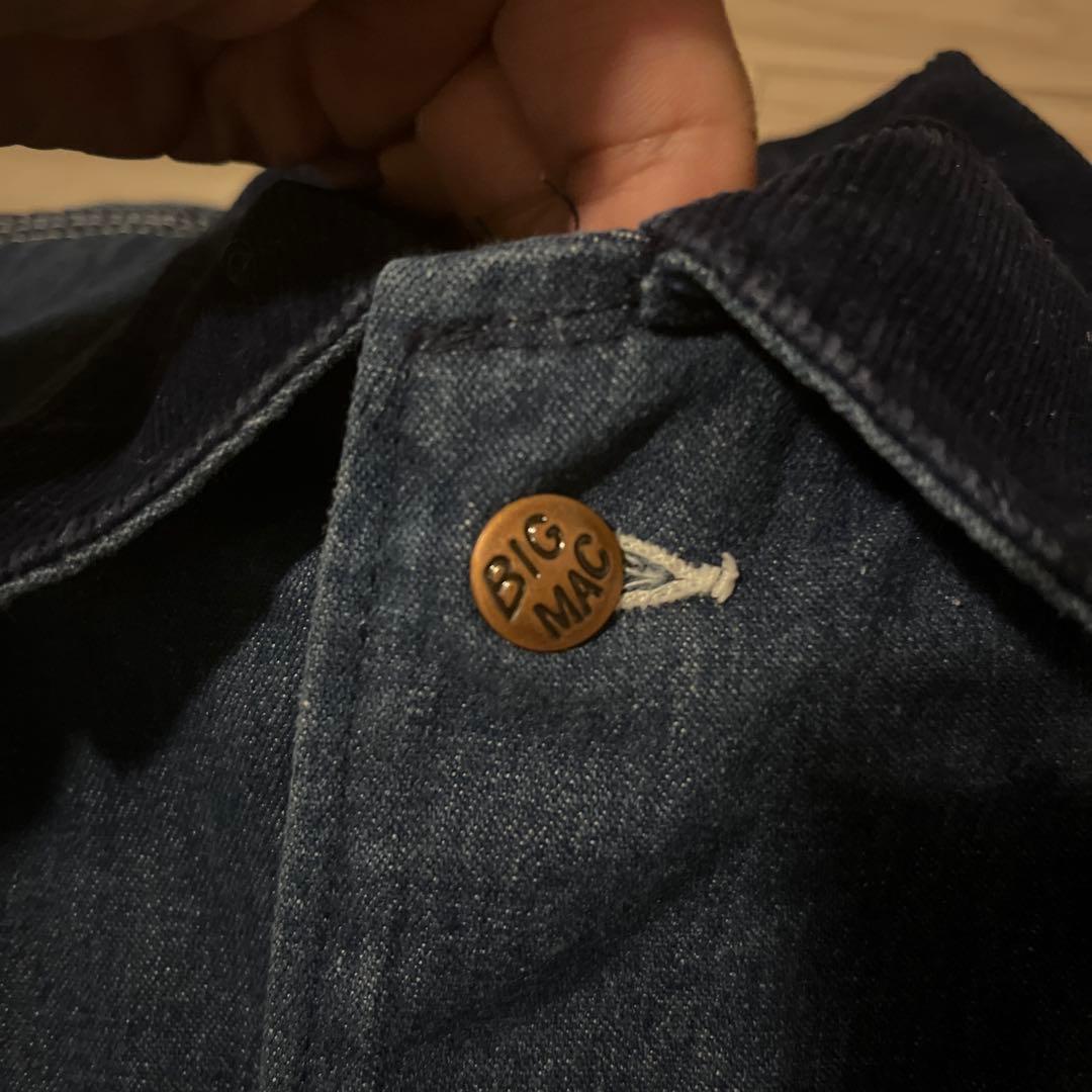 最終値下げ 濃紺 BIGMAC 70s デニムカバーオール XL程度