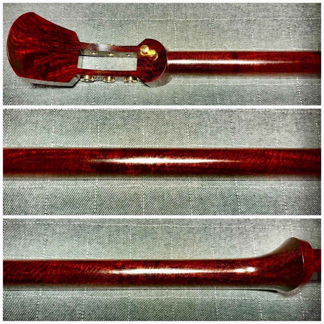 【虎・瘤杢】最高峰 津軽三味線 金細 子持綾杉 極上美品 超希少複雑混合杢 太棹