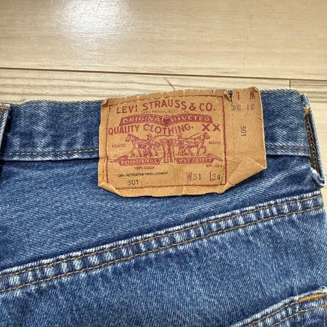 90s UK製Levi's インディゴ ストレートデニム