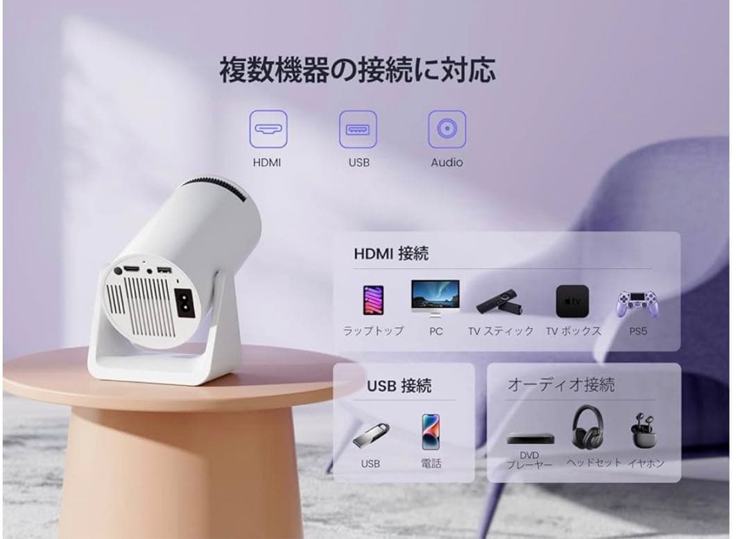 未使用！プロジェクター 小型18000LM 家庭用天井投影 S27Pro