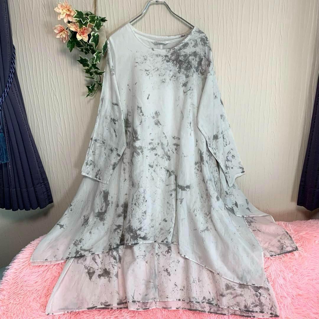 専用♡希少/美品◆IROFUSI イロフシ 遊墨 墨染め 変形ワンピース 一点物