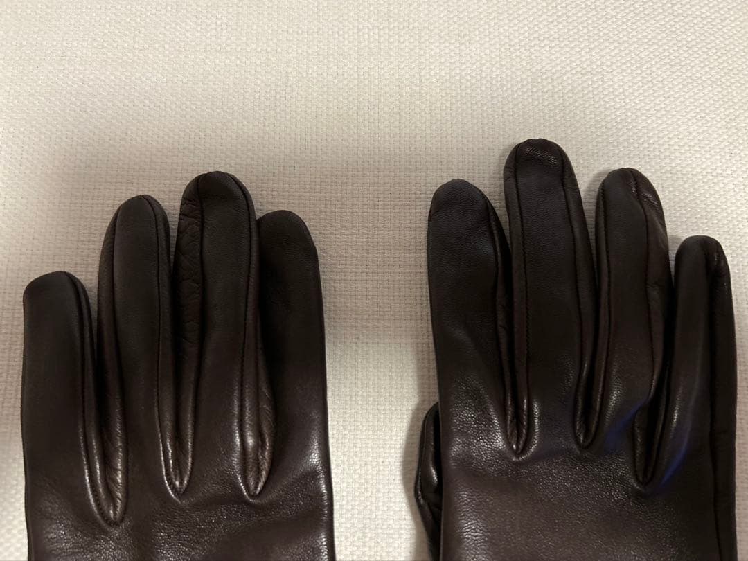 HERMES ラムスキン 手袋 サイズ7 ダークブラウン