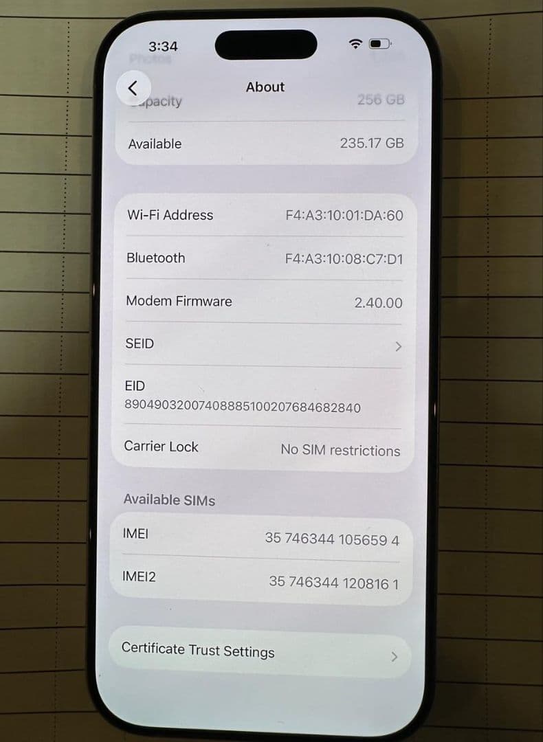 Apple iPhone 16 Pro 256GB シルバー