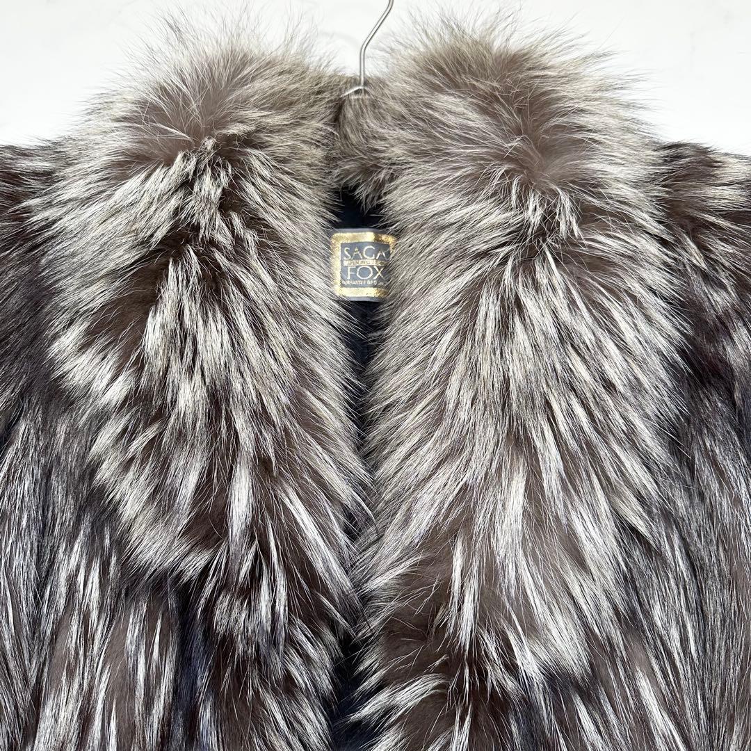 未使用級✨SAGA FOX シルバーフォックス 金サガ 毛皮コート 11号 L位