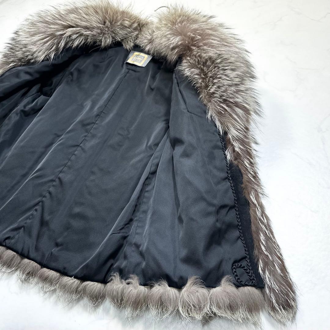 未使用級✨SAGA FOX シルバーフォックス 金サガ 毛皮コート 11号 L位