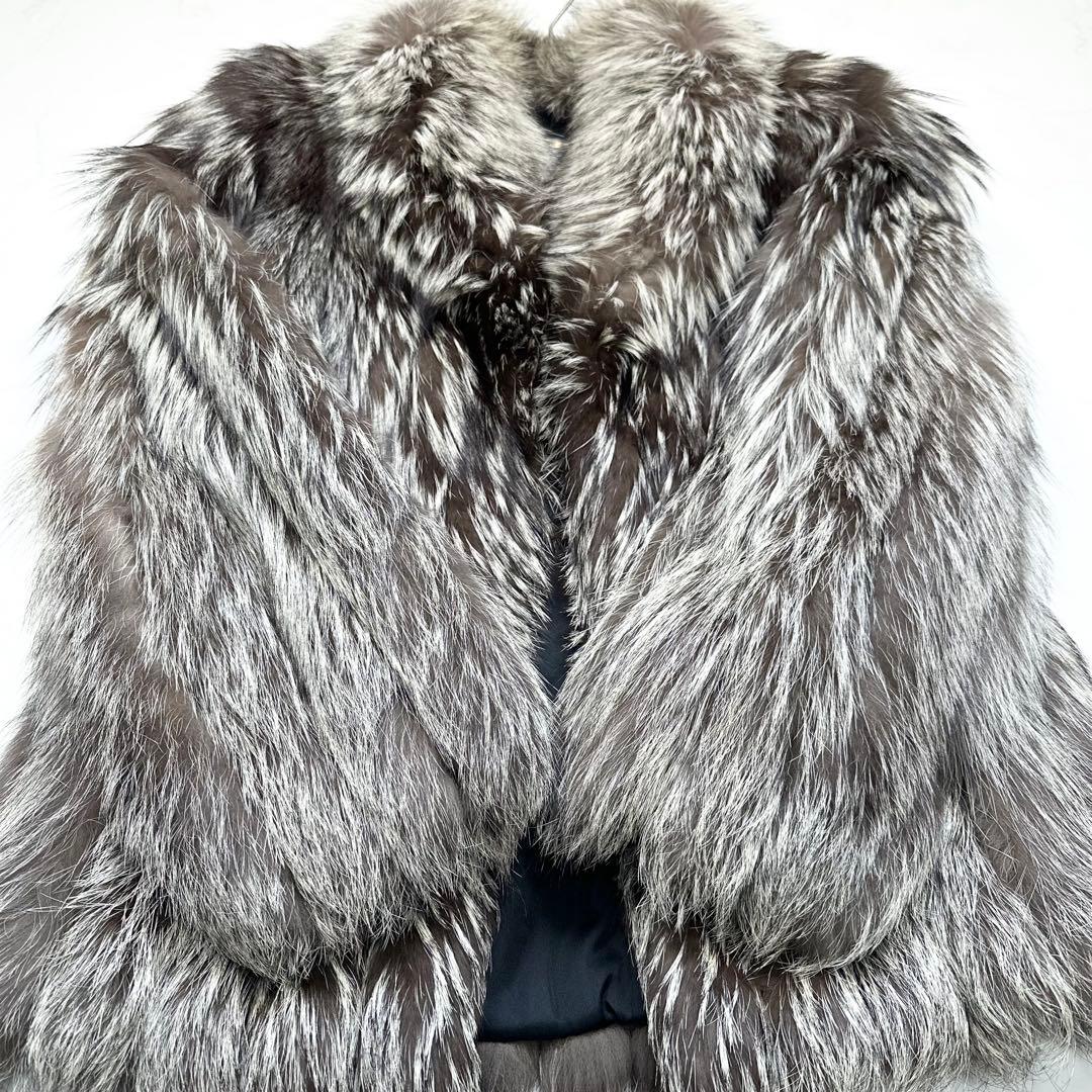 未使用級✨SAGA FOX シルバーフォックス 金サガ 毛皮コート 11号 L位