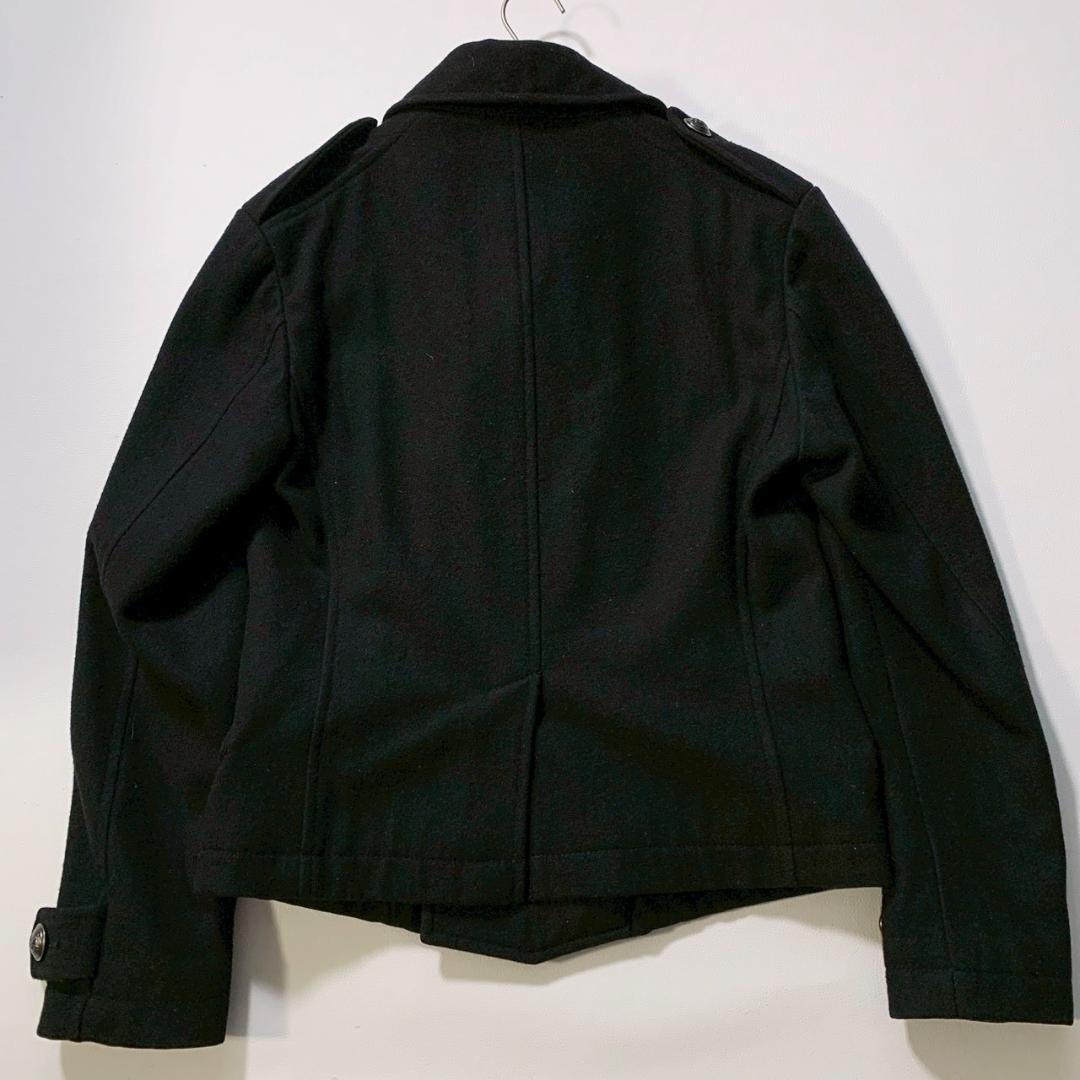 カ*ん様 【y2k】PPFM ウールピーコート M 黒 ショート丈 銀ボタン パ