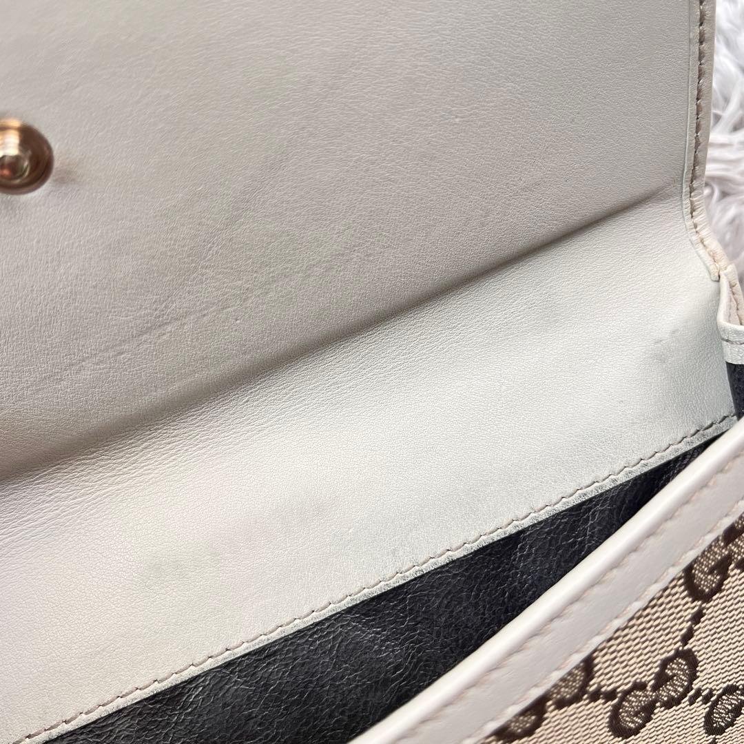 美品✨GUCCI インターロッキング　長財布　GGキャンバス ホワイト