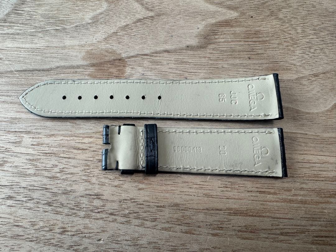 純正　オメガ アリゲーター　レザーベルト 20mm ブラック 訳アリ