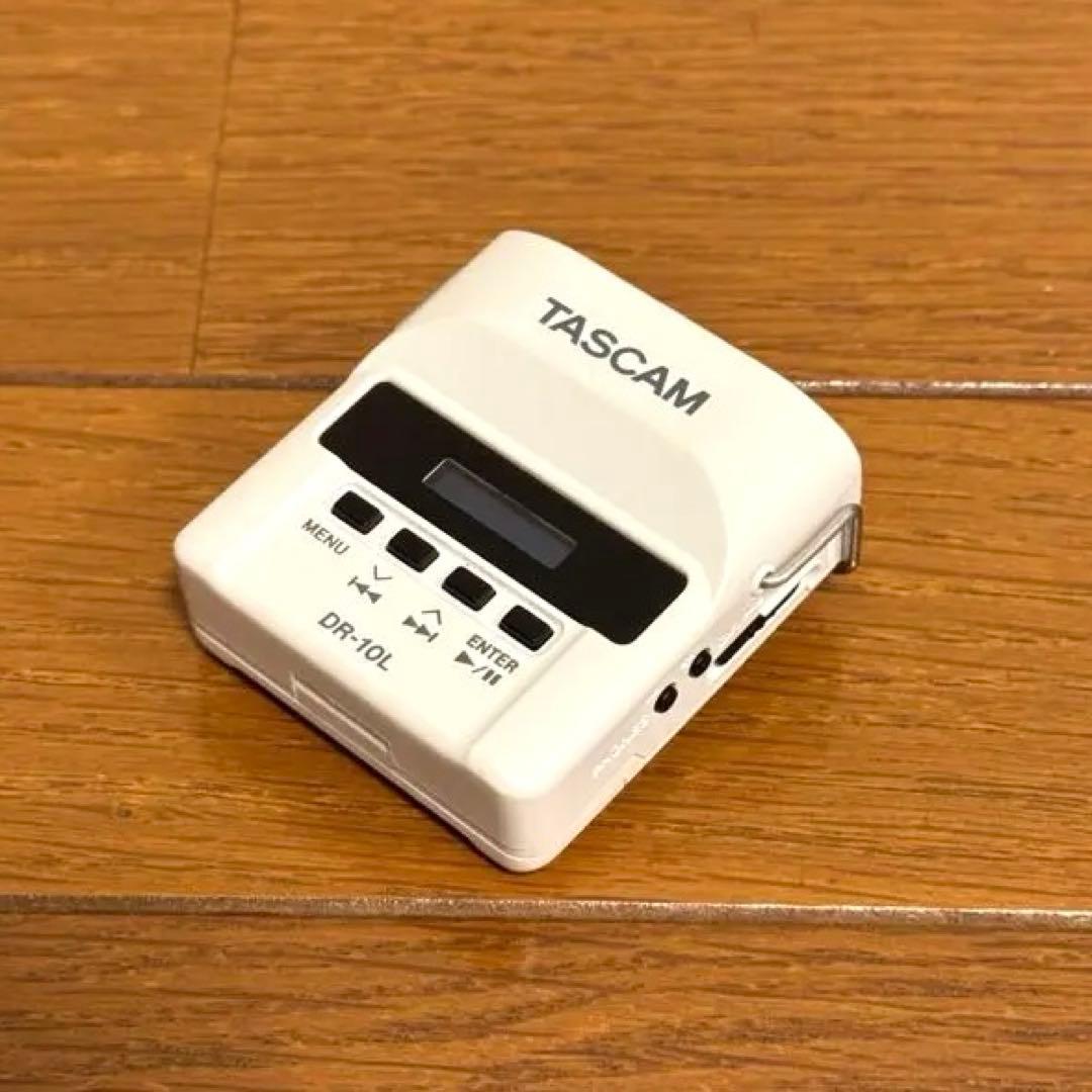 【美品】TASCAM DR-10L(白)ピンマイク付き小型オーディオレコーダー