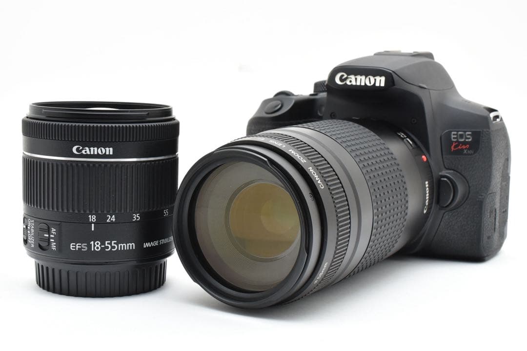 美品/一眼レフカメラ/canon kiss x10i標準&望遠ダブルレンズセット