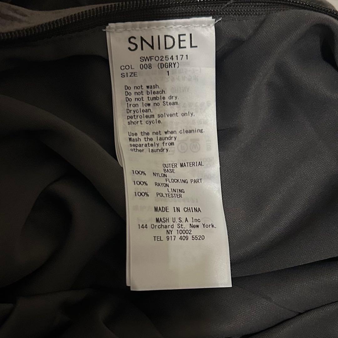 SNIDEL フロッキーベロアドレープドレス ダークグレー 1