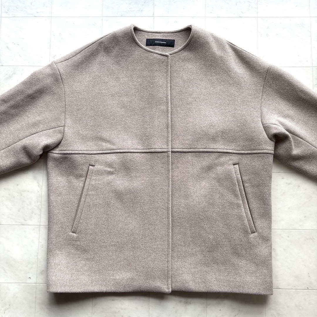 ジャーナルスタンダード 23AW スーパー140ビーバーノーカラーショートコート
