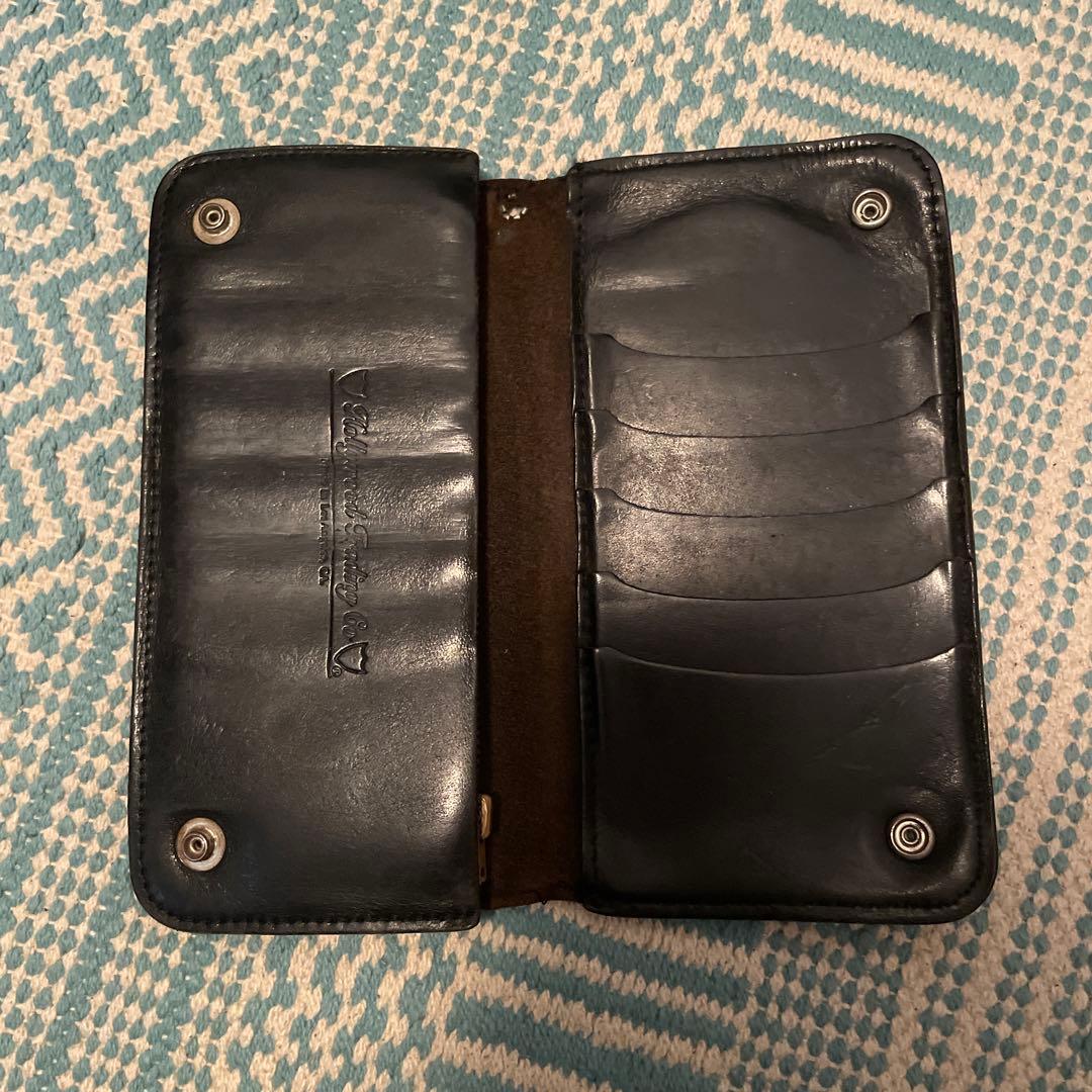HTCブラックレザー財布 ウォレットチェーン付き