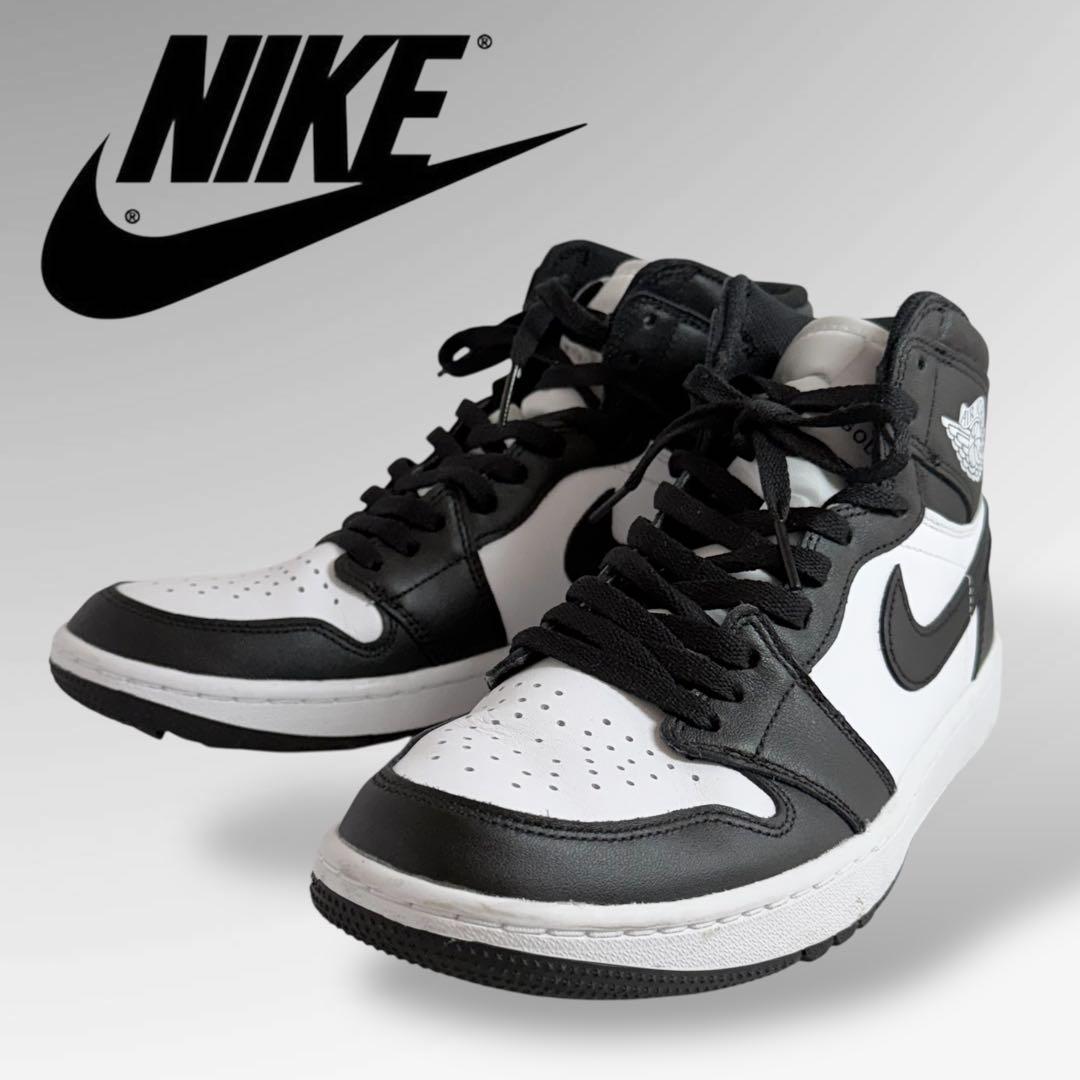 【正規品】NIKE エアジョーダン1 ハイ ゴルフ スニーカー 27cm 白 黒