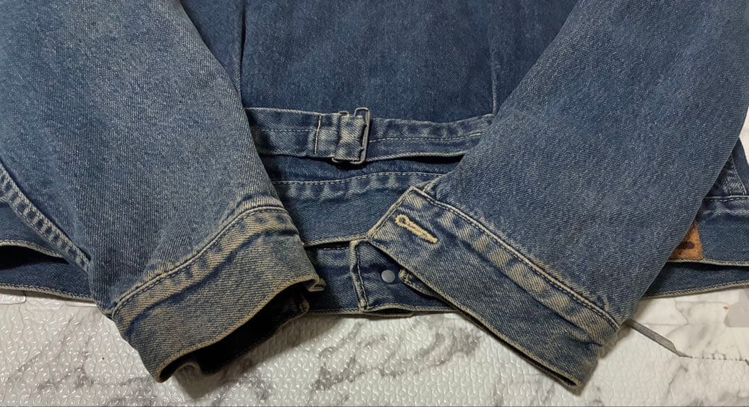 80s★RRL デニムジャケット USA製チェック柄メンズLサイズ