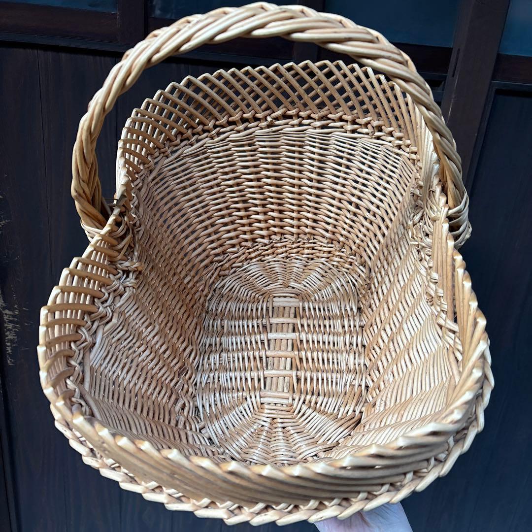 キャトル・セゾン　フランス柳バスケット　パニエ １本手付クロスＳ