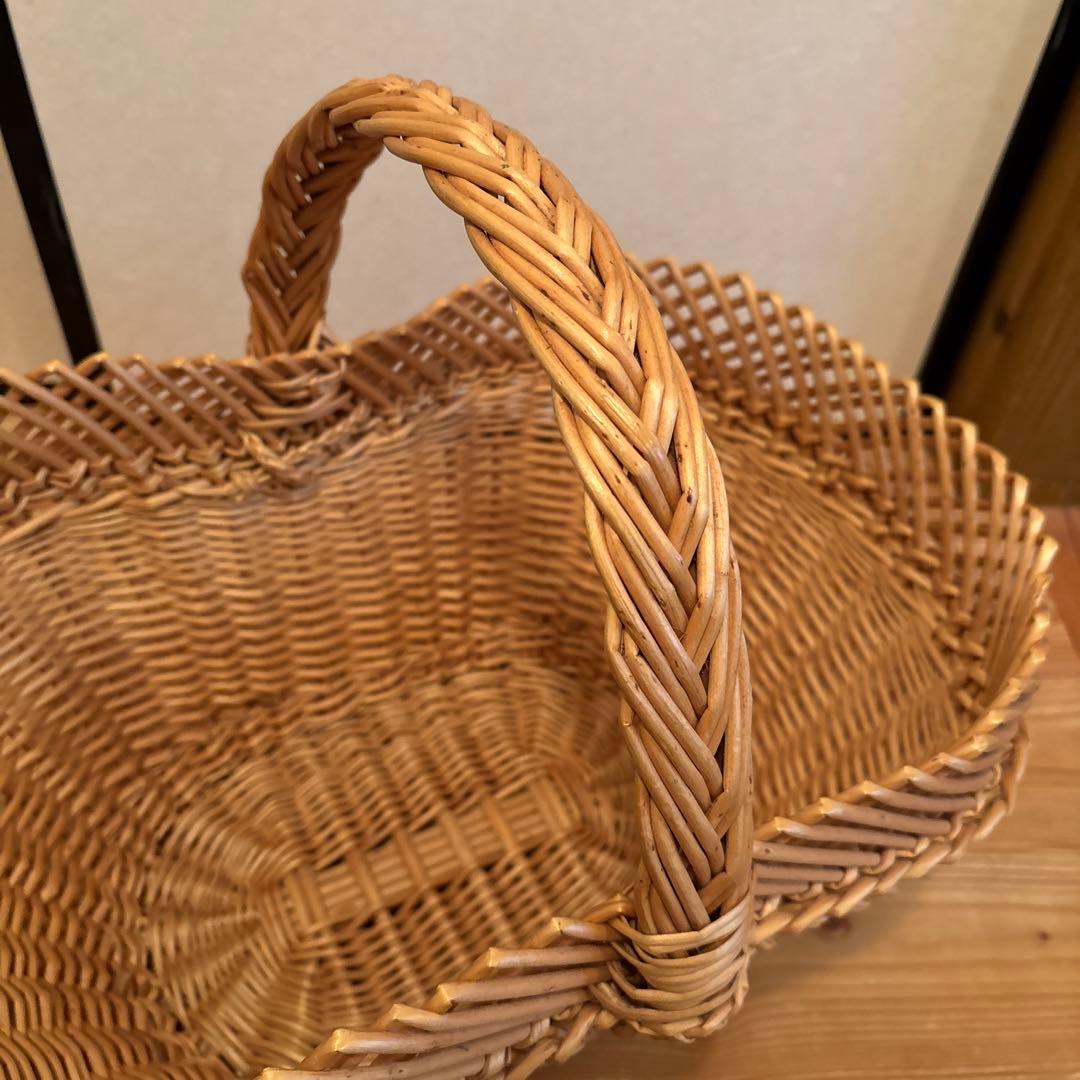 キャトル・セゾン　フランス柳バスケット　パニエ １本手付クロスＳ