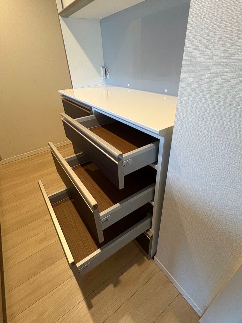 【綾野製作所】キッチンキャビネット ダークブラウン