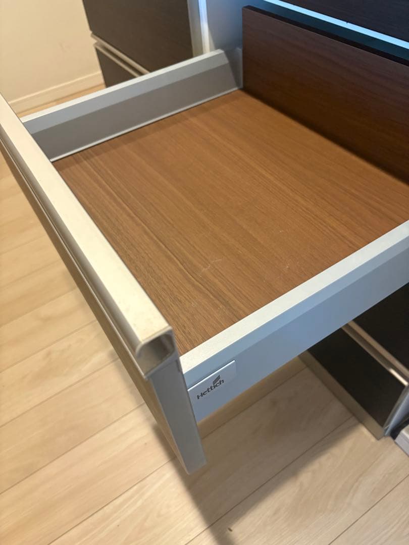 【綾野製作所】キッチンキャビネット ダークブラウン