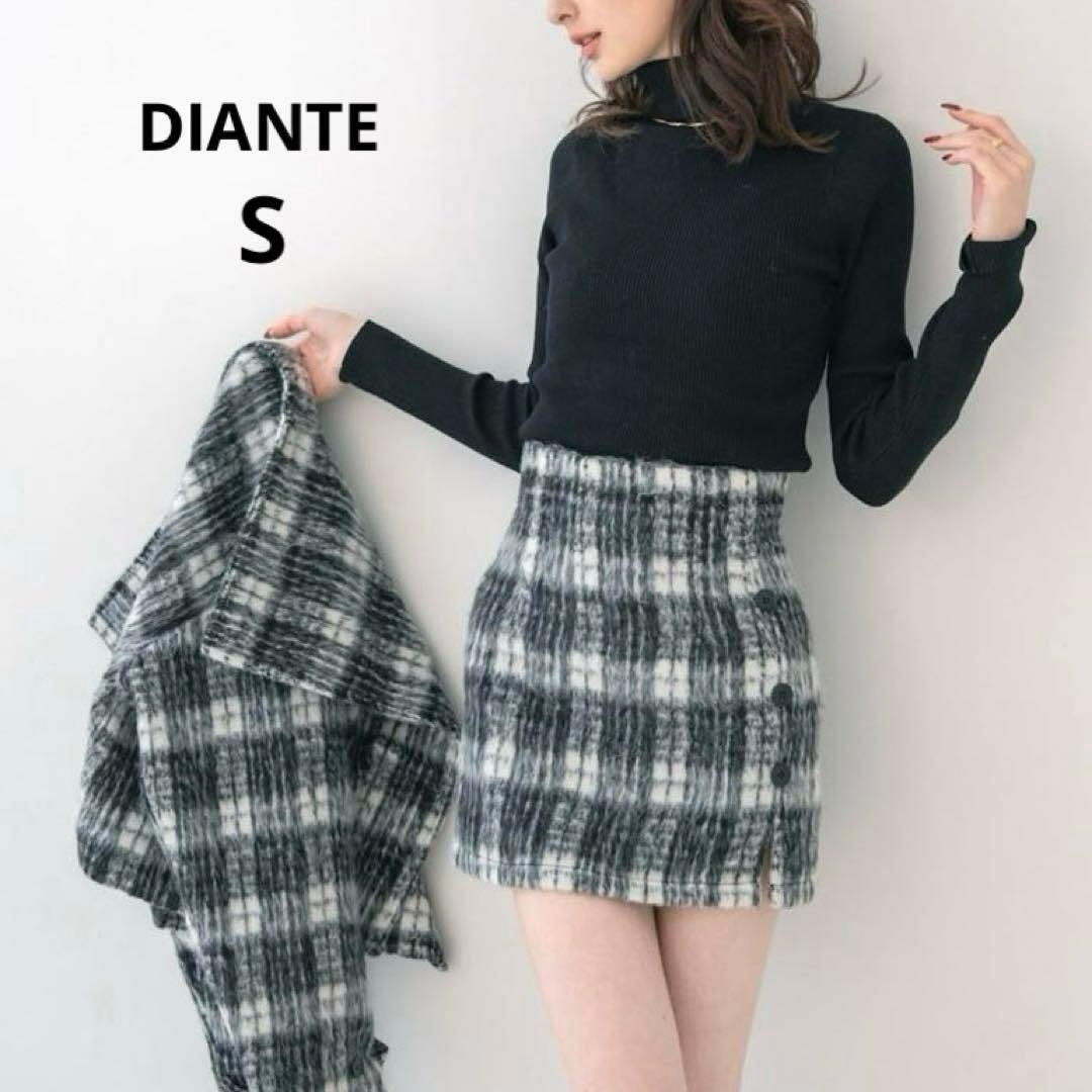 【完売】ディアンテ DIANTE スリットデザイン シャギー ミニスカート S