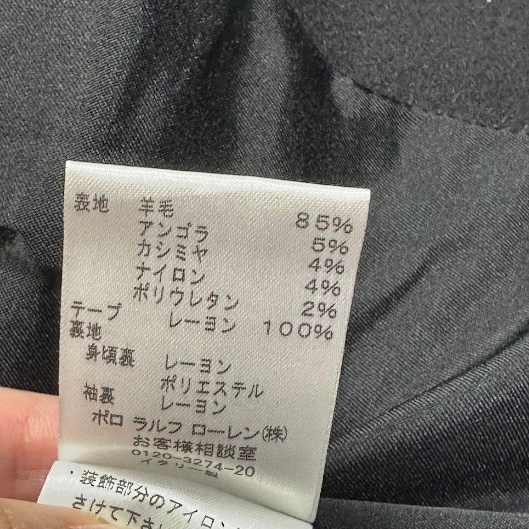 カシミヤアンゴラ♡ラルフローレン　紺ブレ　エンブレム　金ボタン　黒　M