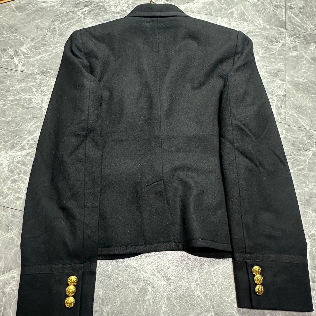 カシミヤアンゴラ♡ラルフローレン　紺ブレ　エンブレム　金ボタン　黒　M