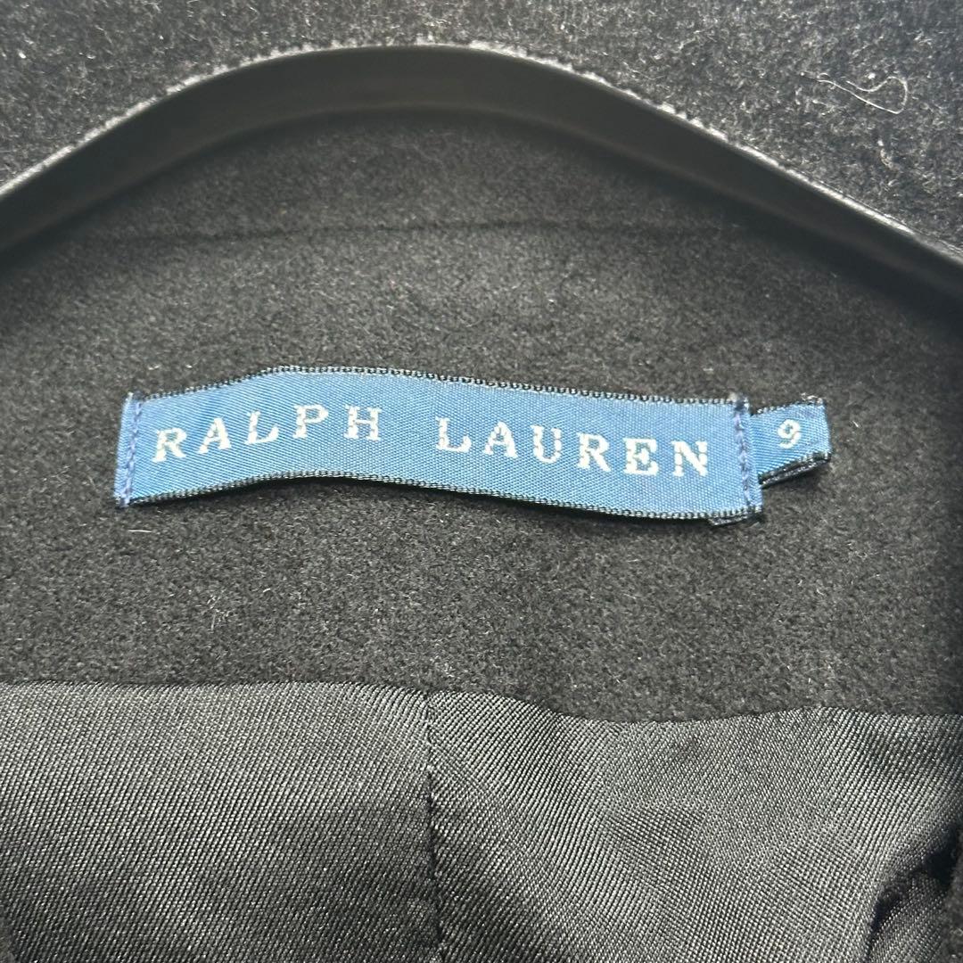 カシミヤアンゴラ♡ラルフローレン　紺ブレ　エンブレム　金ボタン　黒　M