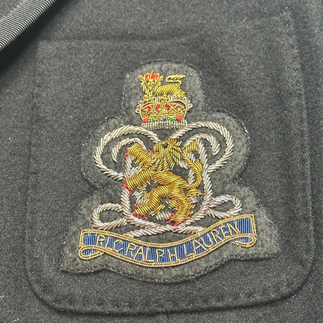 カシミヤアンゴラ♡ラルフローレン　紺ブレ　エンブレム　金ボタン　黒　M