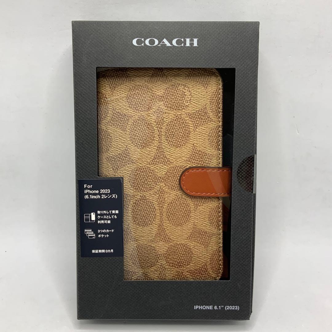 【新品】Coach - iPhone 15 - シグネイチャー柄 ブラウン②
