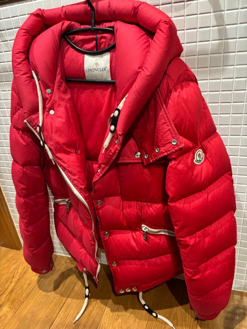 【美品】MONCLER ×エストネーション　フードレッドダウンジャケットサイズ２