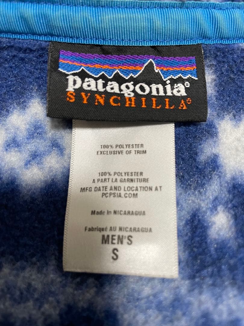 2011年　patagoniaフリース　シンチラスナップT 雪柄　S