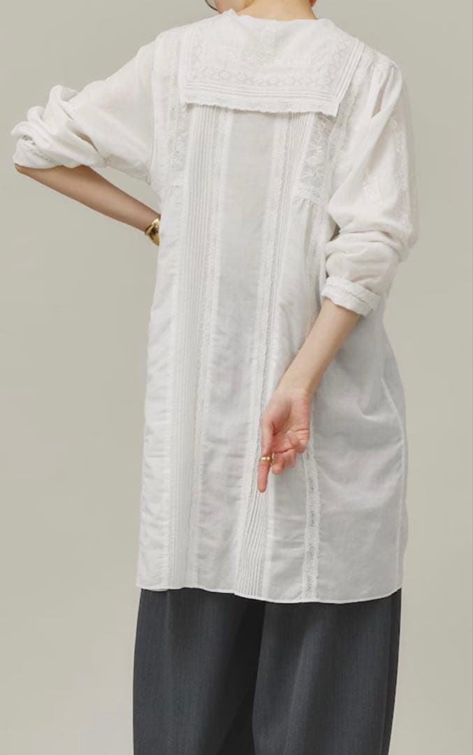 カレンソロジー　コットンレーヨンレースチュニック　セーラー