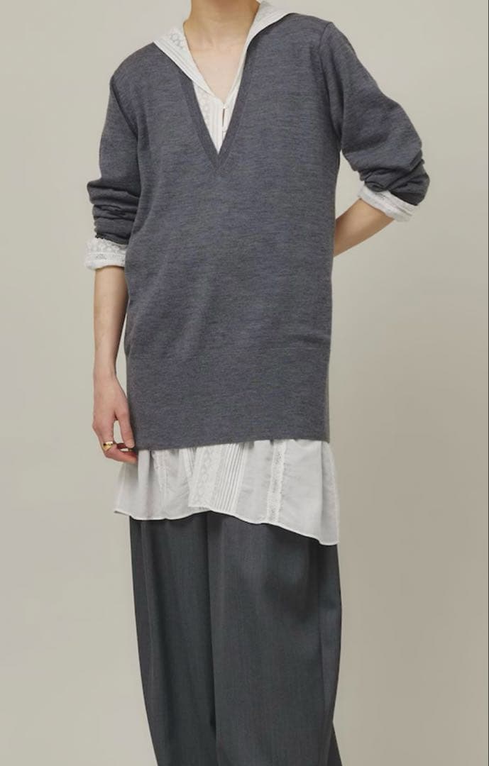 カレンソロジー　コットンレーヨンレースチュニック　セーラー