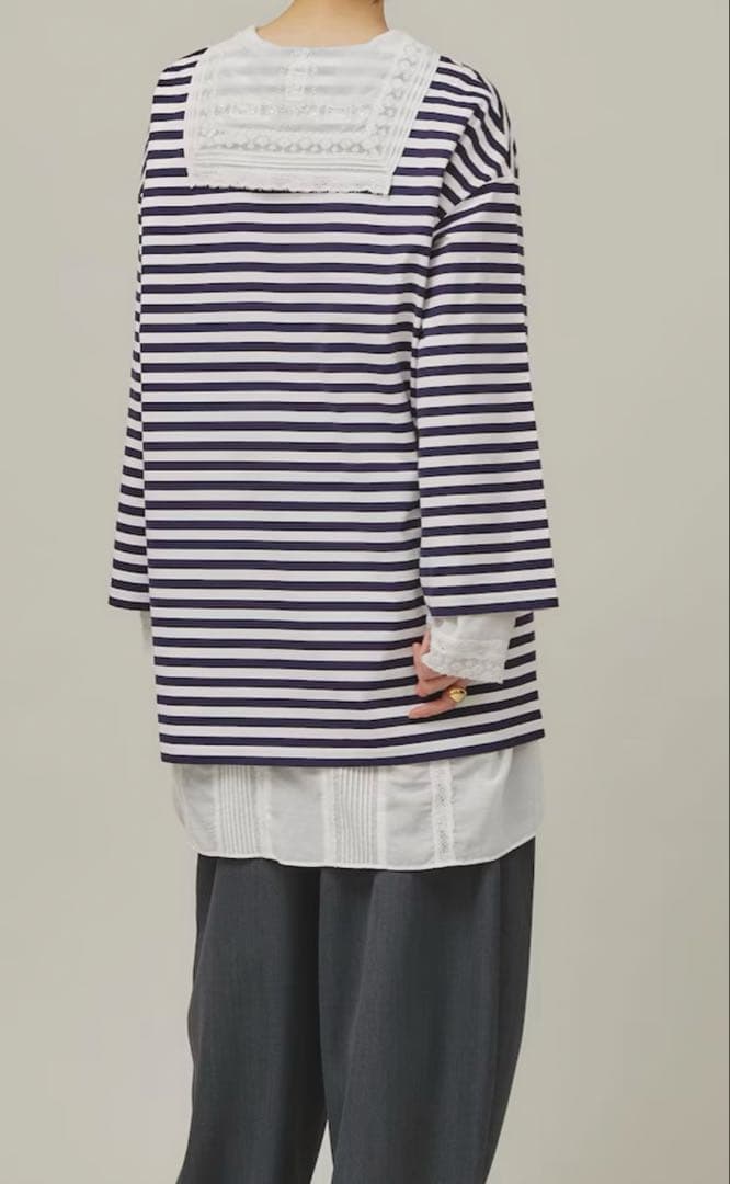 カレンソロジー　コットンレーヨンレースチュニック　セーラー