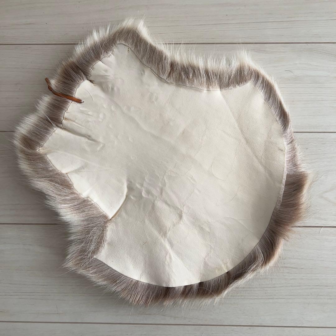 ハナ※トナカイラグ4枚セットリアルファー毛皮座布団ラグシートパッド